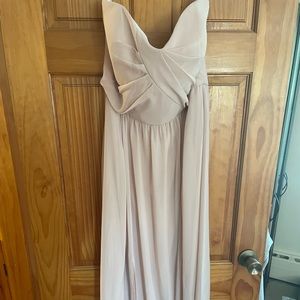 Social Bridesmaids strapless Chiffon Gown sz16 neutral/blush tone